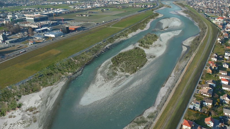 Hochwasserschutzprojekt Rhesi.  (Bild: Marktgemeinde Lustenau)