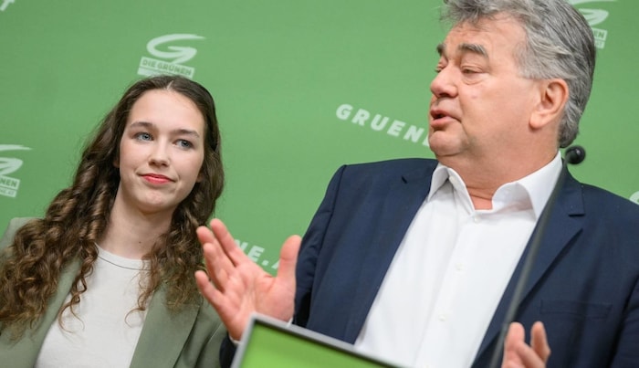 Von links: Lena Schilling und Vizekanzler Werner Kogler