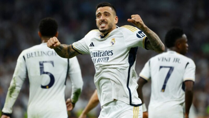 Joselu nach seinem Doppelpack für Real Madrid im Champions-League-Halbfinale gegen den FC Bayern München … (Bild: picturedesk.com/Susana Vera / REUTERS / picturedesk.com)