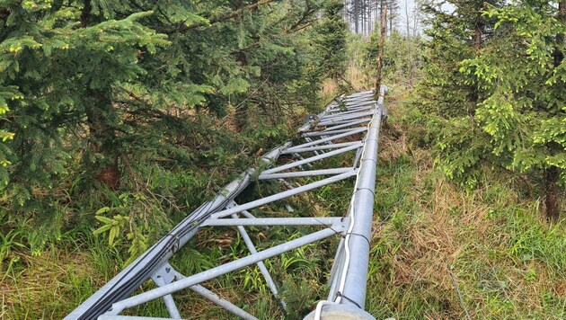 Spannseile wurden durchtrennt. (Bild: Salzburg AG)