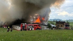 Der Brandort in der grenznahen Schweiz.