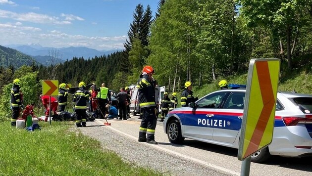 Der Unfall in Stanz im Mürztal (Bild: BFVMZ Brunnhofer)