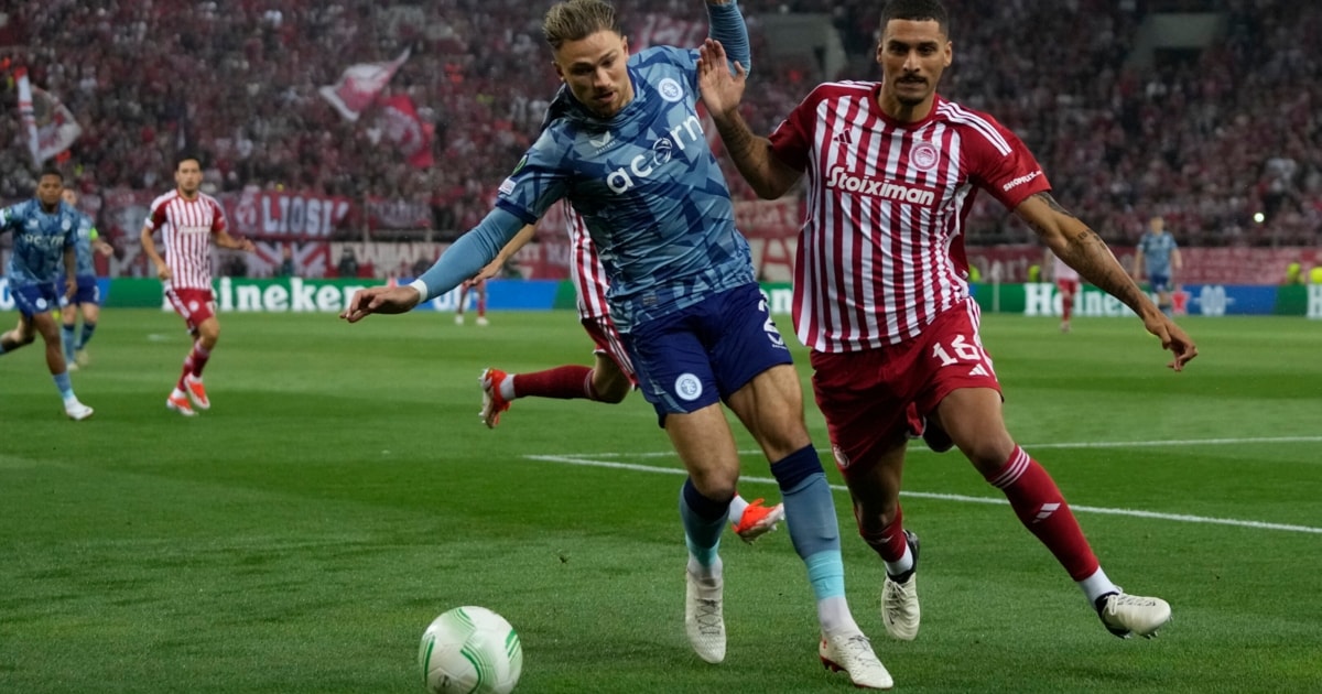 Conference League Olympiakos Piraeus against Aston Villa from 9pm