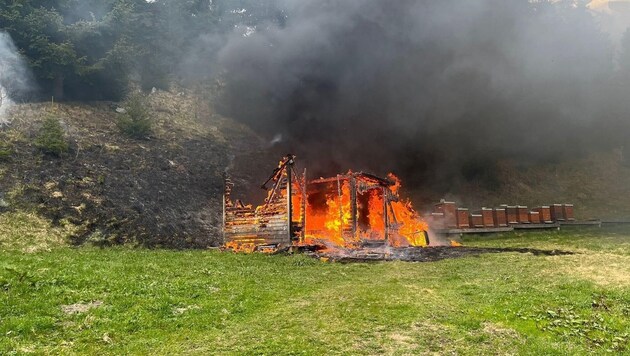 Das Bienenhaus stand in Vollbrand. (Bild: zVg)