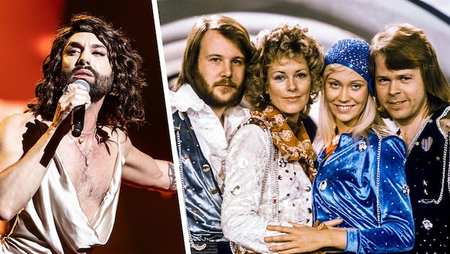 Conchita Wurst Malmö'deki Şarkı Yarışmasının en güzel performanslarından birine sahip. Kendisi, 50 yıl önce Şarkı Yarışmasını kazanan büyük kült grup Abba'ya saygılarını sunmak için orada olacak. (Bild: Krone KREATIV/Eva Plevier / ANP / picturedesk.com OLLE LINDEBORG / AFP / picturedesk.com)