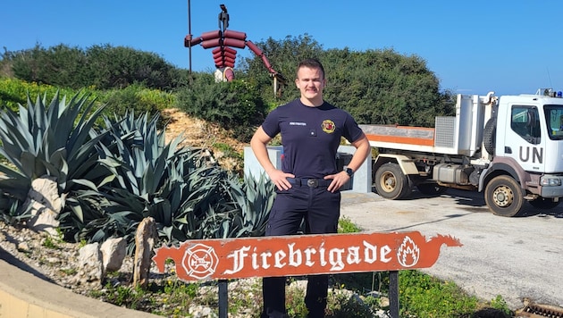 Der Gloggnitzer Oliver Seit sorgt im Libanon für Brandschutz. (Bild: FF Gloggnitz)