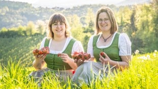 Obstprinzessin Andrea und Obstkönigin Kristin I. (rechts) wurden erst vor Kurzem gekrönt.