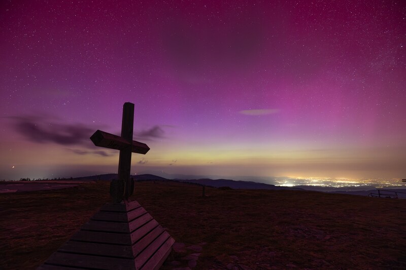 Nordlichter brachten Steirer am Hochwechsel zum Staunen. (Bild: Philipp Stiegler)