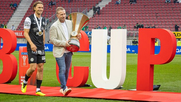 ÖFB President Klaus Mitterdorfer most recently at Sturm's Cup victory. (Bild: GEPA/GEPA pictures)