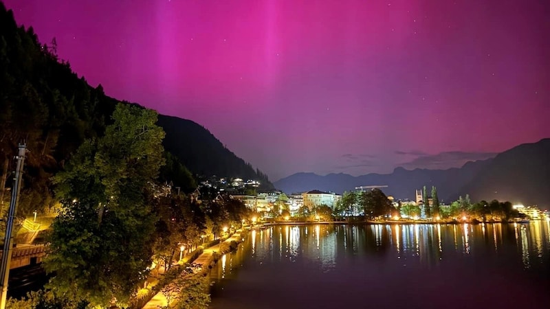 Rare opportunity in the mountains: a glowing sky in Zell am See (Bild: bambiis_welt)