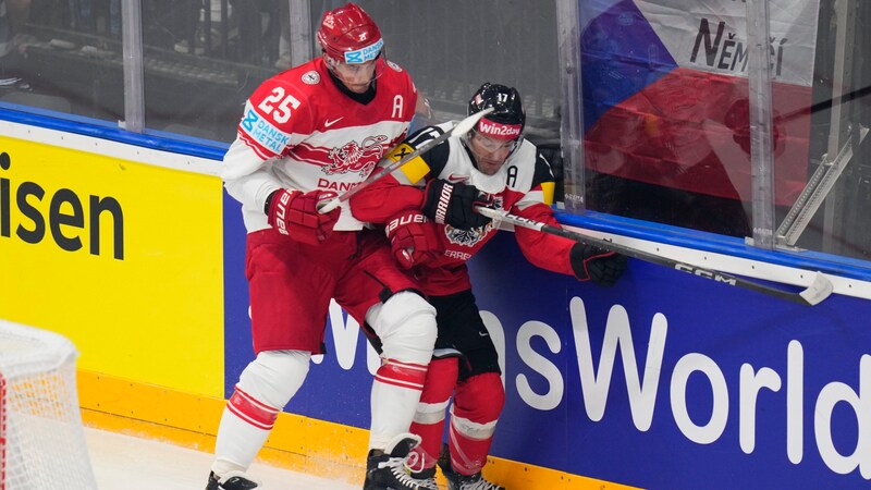 Manuel Ganahl (r.) im Duell mit Dänemarks Oliver Lauridsen (Bild: AP ( via APA) Austria Presse Agentur/ASSOCIATED PRESS)