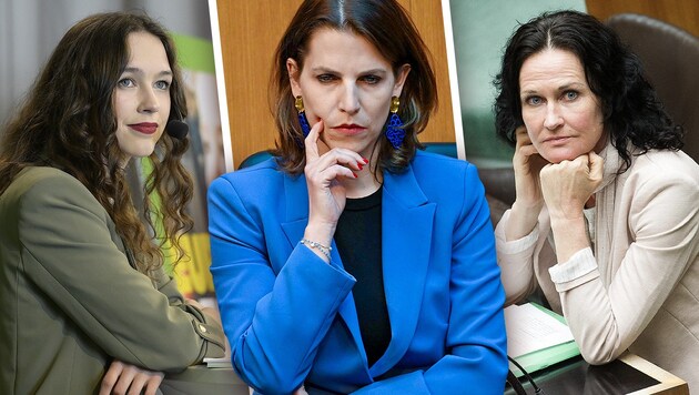 Politikacı olarak pek çok alay konusu olan üç kadın: Lena Schilling, Karoline Edtstadler, Eva Glawischnig. (Bild: Krone KREATIV/APA/Robert Jaeger, APA/Helmut Fohringer, EXPA/Michael Gruber)