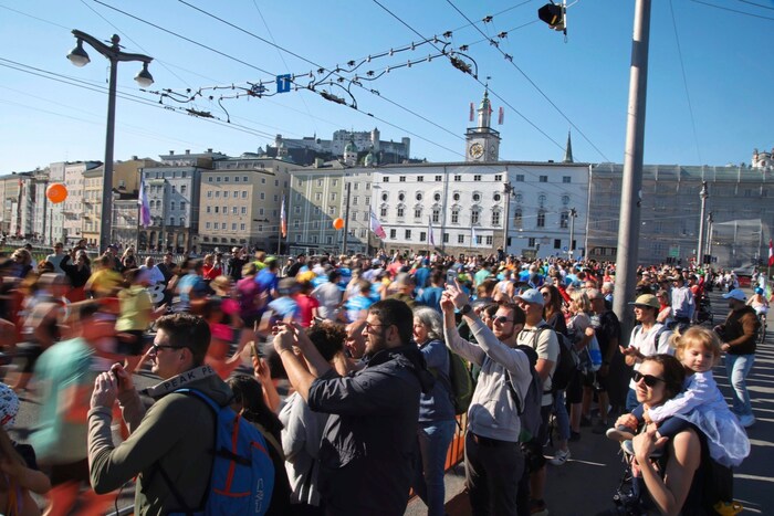 Many people watched the action from the sidelines.