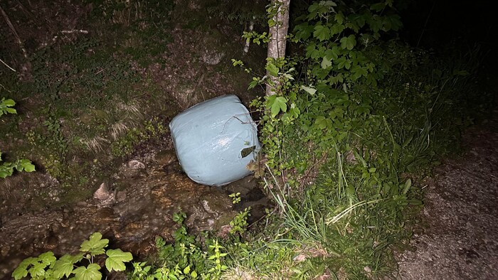 The Tyrolean was run over by the silo bale.