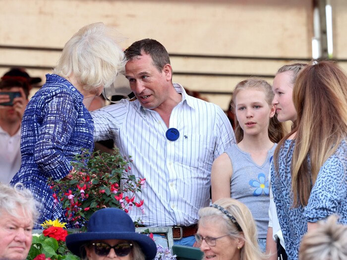Queen Camilla, Peter Phillips, Isla Phillips and Savannah Phillips