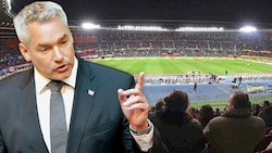 Praterstadion ade? Kanzler Karl Nehammer (ÖVP) brachte die Diskussion rund um ein neues Nationalstadion in Gang. (Bild: GEPA pictures ROLAND SCHLAGER Krone KREATIV,)