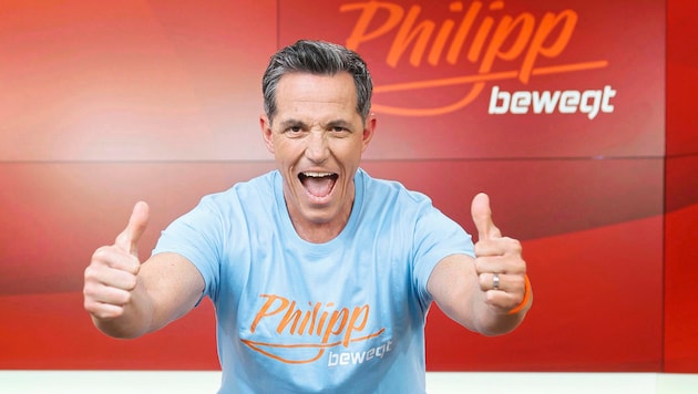 "Philipp moves the nation" for the first time on krone.tv. (Bild: krone.tv, Reini Holl)