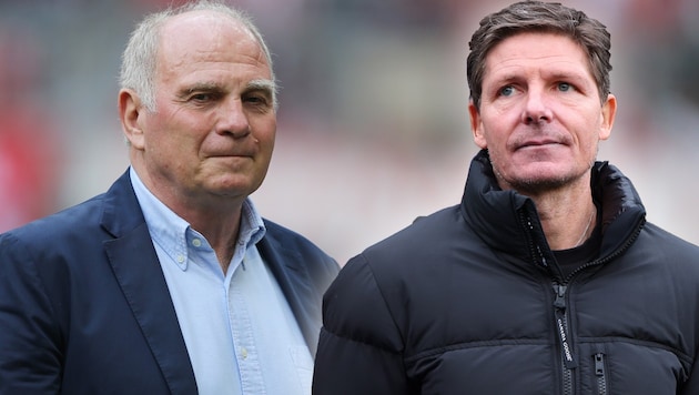 Uli Hoeneß (left) also intervened and spoke to Oliver Glasner on the phone. (Bild: GEPA/GEPA pictures)