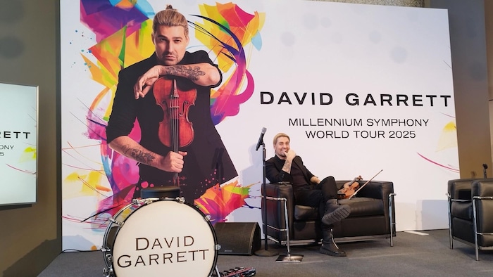 David Garrett stellte sich bei einer Pressekonferenz in Köln entspannt den Fragen von ...