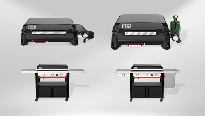 The new gas barbecue "Weber Slate GP Premium Plancha" is available in all versions via weber.com ...
