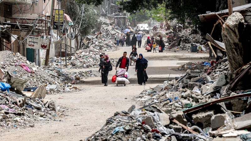 Gazze Şeridi'nde Savaş (Bild: APA/AFP)