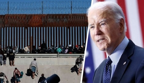 US-Präsident Joe Biden kämpft mit dem Dauerbrenner-Thema Grenzzaun. (Bild: APA/Getty Images via AFP/GETTY IMAGES/Paul Morigi, Krone kreativ)