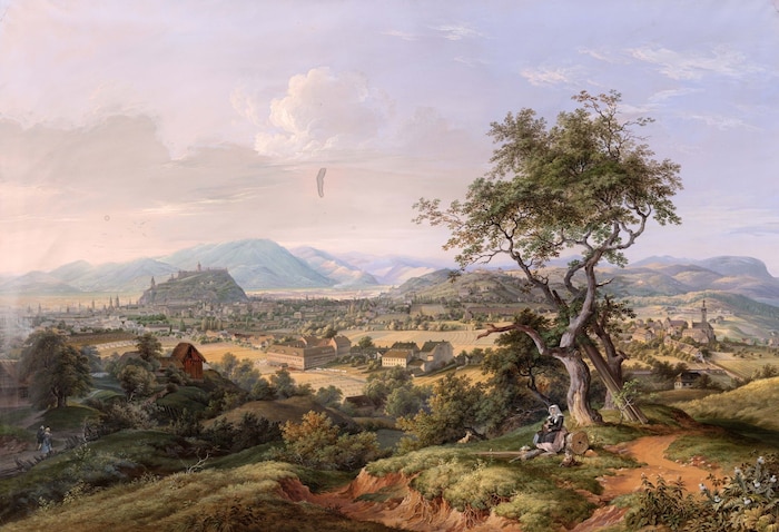 Conrad Kreuzers Gemälde „Blick vom Ruckerlberg auf Graz“ (1851) ist auch in der Schau zu sehen 
