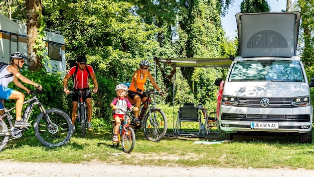 Campen und Radfahren ist eine sehr beliebte Kombination. (Bild: Camping Au an der Donau)