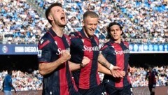 Stefan Posch (li.) jubelt mit Bologna über den Einzug in die Champions League. (Bild: picturedesk.com/Domenico Cippitelli / PA / picturedesk.com)