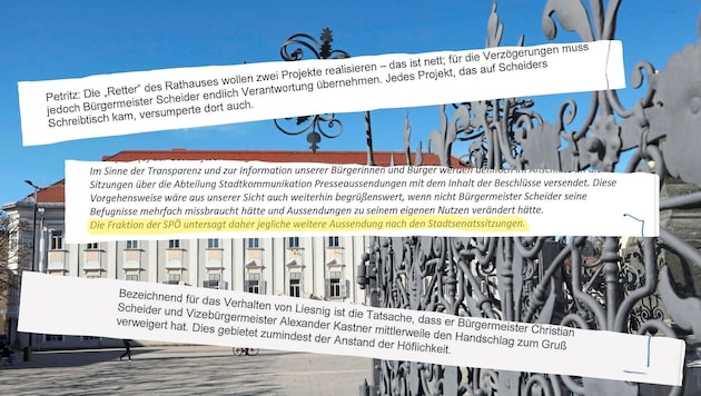 Im Rathaus geht’s rund. Das bewiesen auch die Faksimiles. (Bild: Uta Rojsek-Wiedergut/Krone KREATIV)