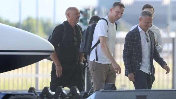 Pepijn Lijnders on his arrival in Salzburg.