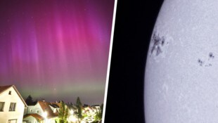 Die Polarlichter über Lindabrunn lichtete Robert Grögler ebenso ab wie die Eruptionen auf der Sonnenoberfläche. (Bild: Robert Grögler Krone KREATIV,)