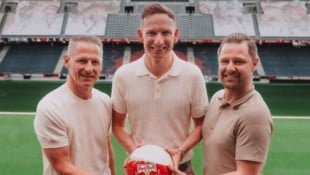 Stephan Reiter, Pepijn Lijnders, Bernhard Seonbuchner (v. l.). (Bild: Red Bull Salzburg)