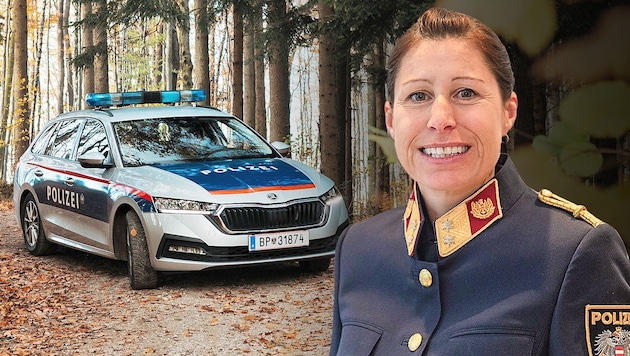 Nicole Trappl ist die fünfte Bezirkspolizeikommandantin Niederösterreichs, die nun ihre neue Stelle im Bezirk Zwettl im Waldviertel antritt. (Bild: Krone KREATIV/LPD NÖ)