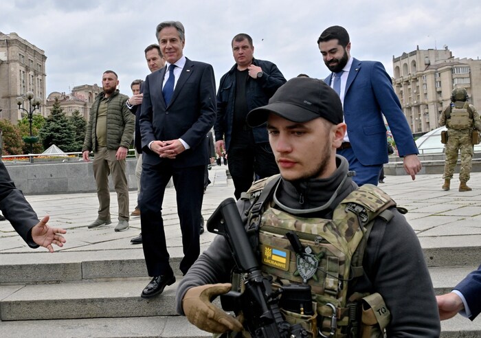 US-Außenminister Antony Blinken betone bei seinem Besuch in Kiew die Unerstützung für die ...