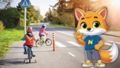 „Toni“, der Verkehrsfuchs, soll Kindern spielerisch das richtige Verhalten im Straßenverkehr beibringen. (Bild: Land NÖ stock.adobe.com, Krone KREATIV)