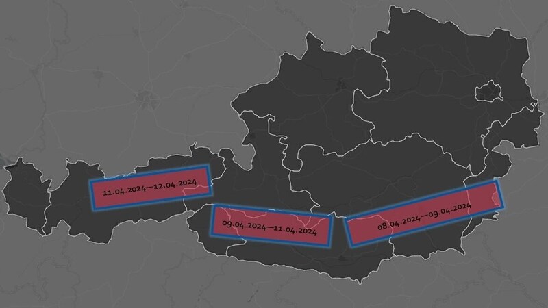 Die ungefähre Reiseroute der unbekannten Diebe. (Bild: Polizei)