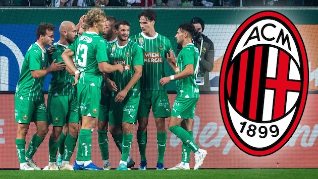 Der AC Milan kommt nach Hütteldorf! (Bild: GEPA/GEPA pictures)