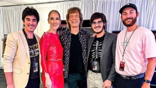 Céline Dion postete einen Schnappschuss mit ihren Söhnen und Mick Jagger auf dem Rolling Stones ...