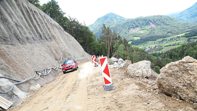 Die Straße nach Guntschach ist wieder für einige Stunden pro Tag befahrbar. (Bild: Rojsek-Wiedergut Uta)