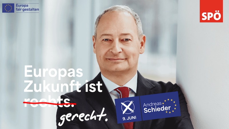 Şaşırtıcı bir şekilde, fpö.eu URL'si Schieder'in seçim reklamlarını içeriyor - onun için bu "düşünmek için yiyecek". (Bild: Screenshot fpö.eu)