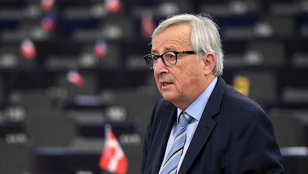 Archív kép 2019-ből: Jean-Claude Juncker az Európai Parlamentben. (Bild: APA/AFP/FREDERICK FLORIN)