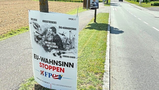 Attaching posters to trees is not permitted in Trausdorf. (Bild: Christian Schulter)