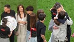 Xabi Alonso genoss die Feierlichkeiten mit seiner Familie auf dem Platz. (Bild: APA/AFP/Sascha Schuermann)