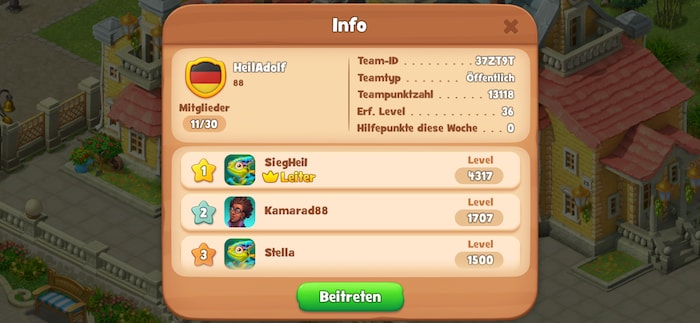 In the test, the consumer protectors came across many fascist user names.