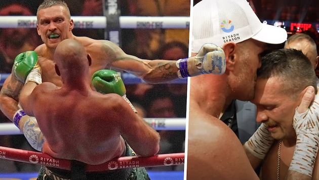 First the tough fight, then a lot of love: Usyk against Fury offered everything. (Bild: AP/AP, Instagram.com/tysonfury)