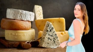 Adela Cojab musste ihre Käse-Sucht in einer Entzugsklinik behandeln lassen.  (Bild: Krone KREATIV/instagram/adelacojab, stock.adobe.com)