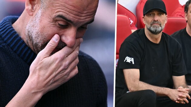 Pep Guardiola and Jürgen Klopp (Bild: AFP or licensors)