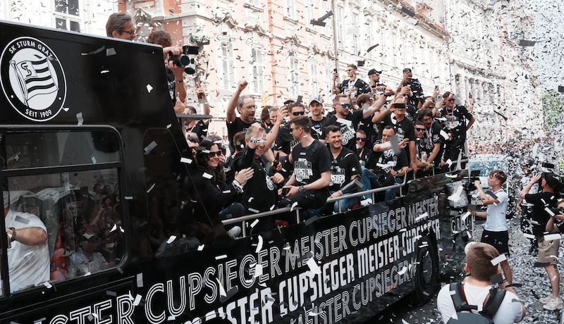 So schön feierte Sturm in der Grazer Innenstadt. (Bild: Pail Sepp)