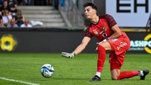 Simon Nesler-Täubl gab im Ländle-Derby im Lustenauer Tor sein Bundesliga-Debüt. (Bild: GEPA pictures)